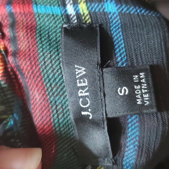 J crew ruffled collar sheer plaid top with built in camisole metallic Threads - Picture 6 of 6